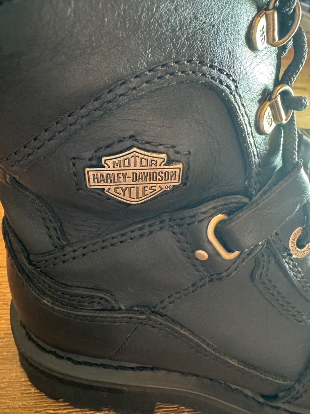 NEW Harley-Davidson El Paso Women's Black Leather Boots Sz US 5 UK3 EUR35 NWOB - Picture 9 of 13